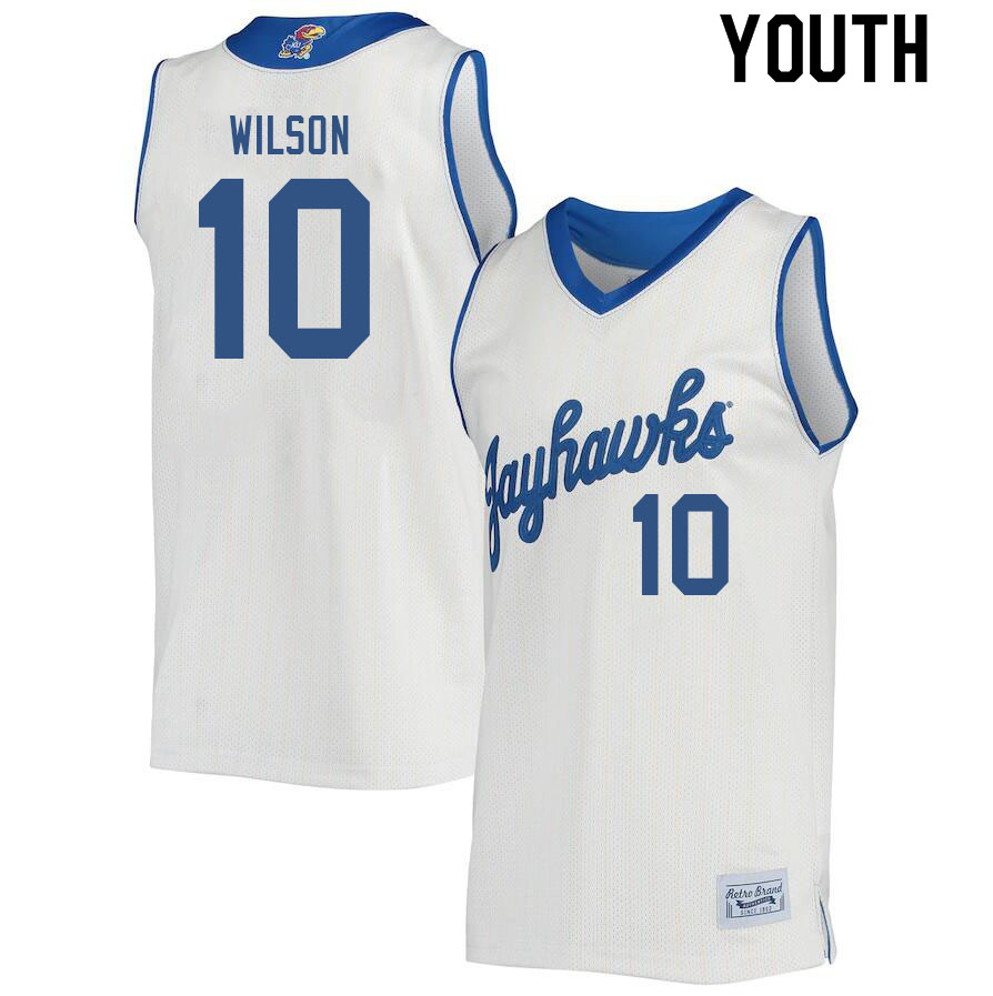 Youth #10 Jalen Wilson Kansas Jayhawks College Basketball Jerseys Sale-Retro - Click Image to Close